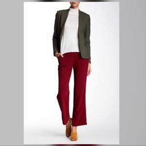 Theory Lolka Crepe Flare Leg Pant, Sz 10, Burgundy